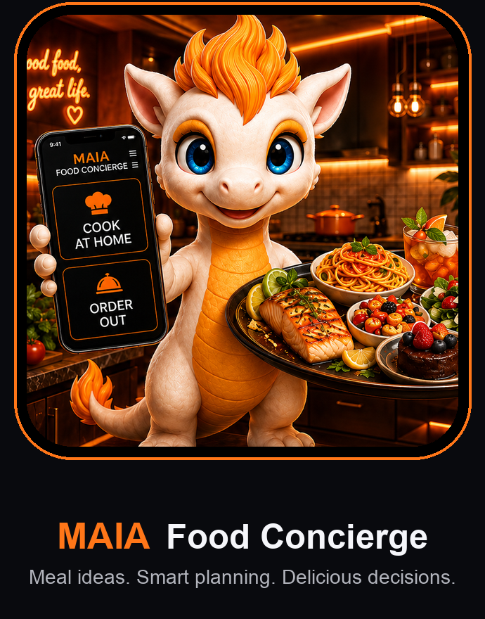 MAIA Food Concierge orange app badge