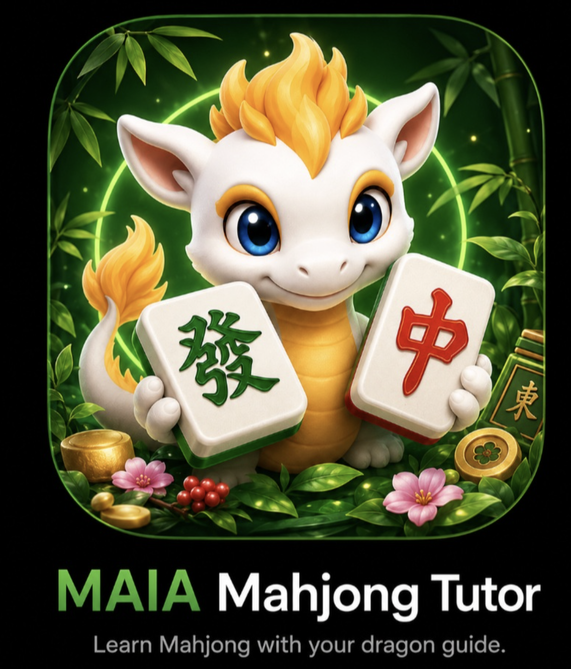 MAIA Mahjong Tutor green app badge